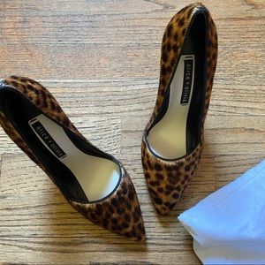 Alice + Olivia Brown Dina Leopard Calf Hair Pumps